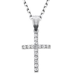 Colier elegant din argint 925 rodiat cruciulita cu zirconii [1]